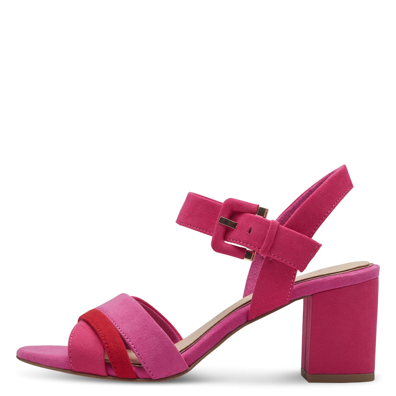 MARCO TOZZI - 28323-514 MEDIUM BLOCK HEEL SANDAL - PINK/RED – Victor Dwyer  Ladies \u0026 Children's Shoes