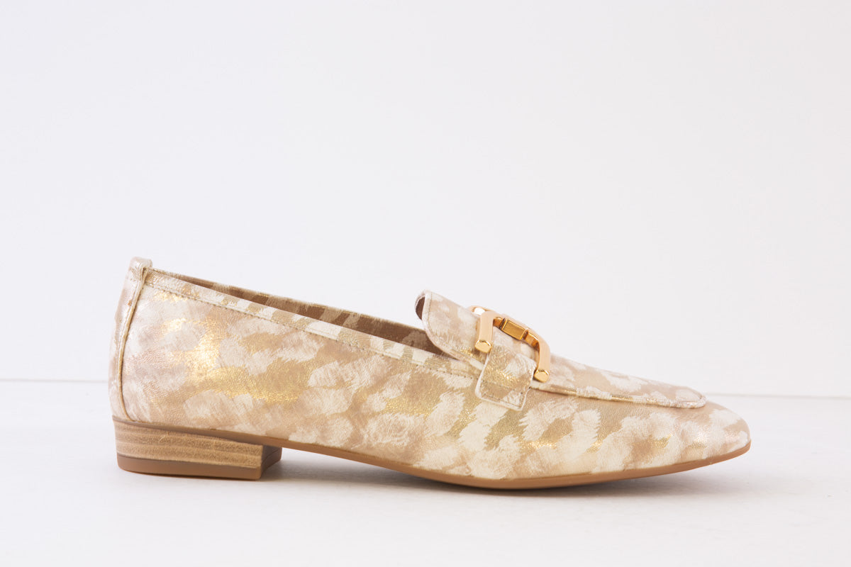 Unisa Baxter 24 Flat Fashion Loafers Gold Combi – Victor Dwyer