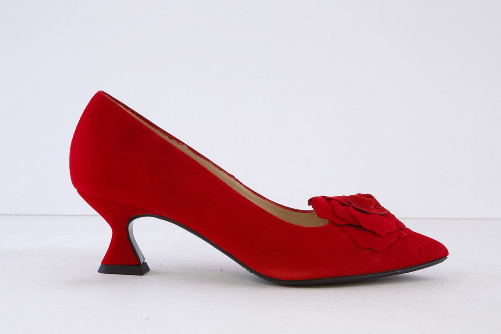 Red Suede Kitten Heel Court Shoe by Marian Model 1809 – Victor