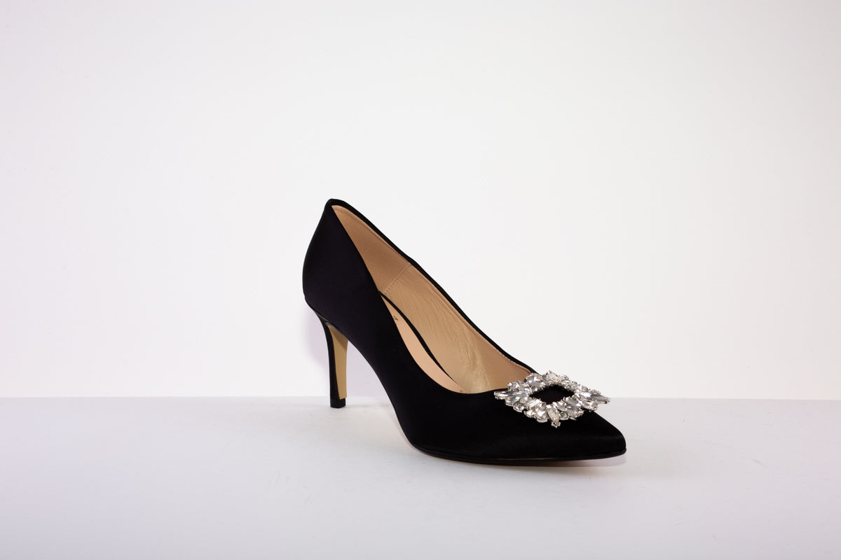 MARIAN 2514 HIGH HEEL DRESSY COURT SHOE BLACK SATIN
