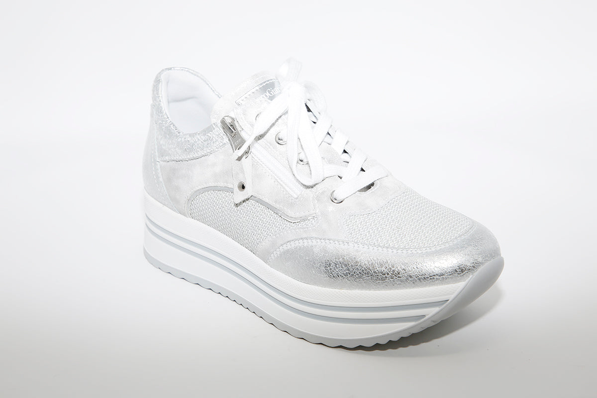 NeroGiardini Platform Leather Sneakers Silver Victor Dwyer Ladies Children s Shoes