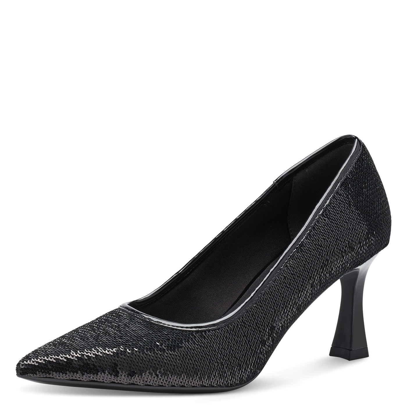 TAMARIS - 22448-001 HIGH HEEL FASHION SHOE - BLACK SEQUINS