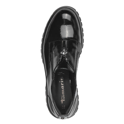 TAMARIS - 24791-018 FRONT ZIP CHUNKY SHOE - BLACK PATENT