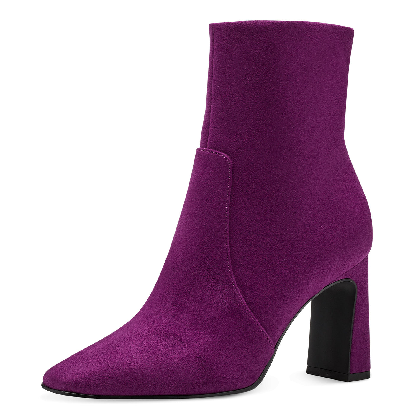 TAMARIS - 25022-525 HIGH HEEL ANKLE BOOT WITH SIDE ZIP - PURPLE SUEDE