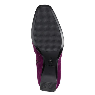 TAMARIS - 25022-525 HIGH HEEL ANKLE BOOT WITH SIDE ZIP - PURPLE SUEDE