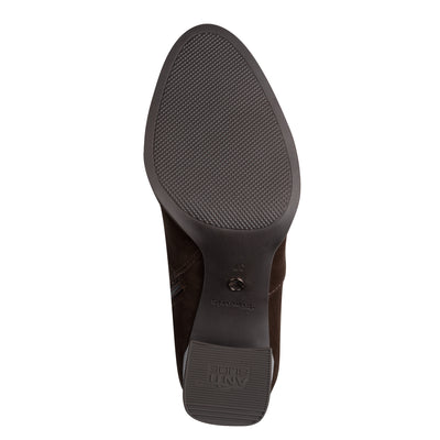 TAMARIS - 25057-303 BLOCK HEEL ANKLE BOOT - BROWN SUEDE