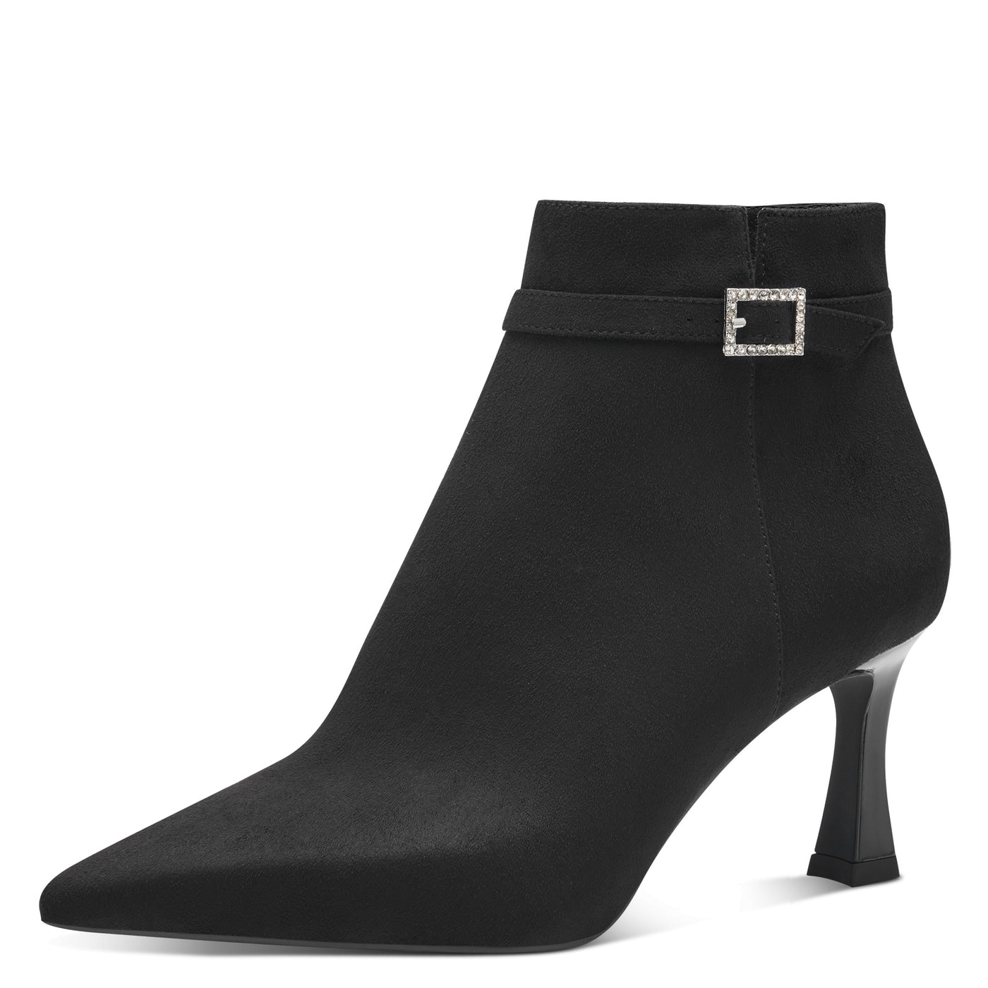 TAMARIS - 25329-001 MEDIUM HEEL ANKLE BOOT - BLACK SUEDE