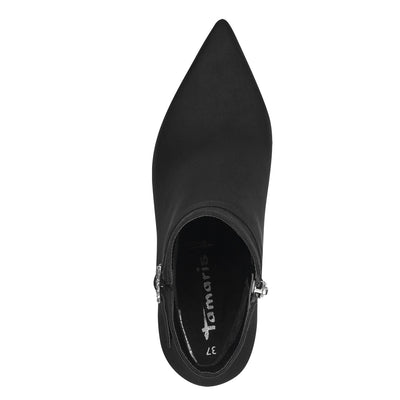 TAMARIS - 25329-001 MEDIUM HEEL ANKLE BOOT - BLACK SUEDE