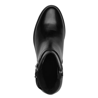 TAMARIS - 25425-001 LOW HEEL ZIP ANKLE BOOT - BLACK