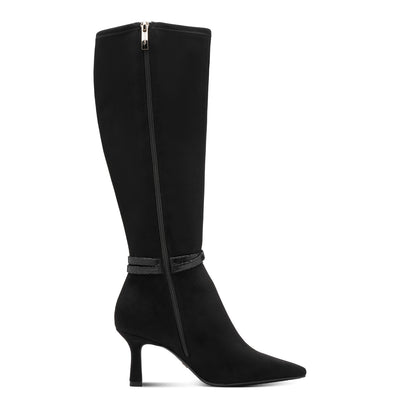 Tamaris Black Suede Full-Length Medium Heel Boot - Style 25516-001