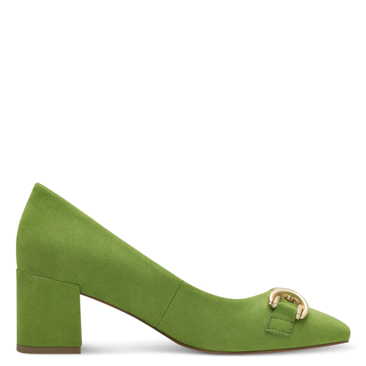 MARCO TOZZI - 22428-707 MEDIUM BLOCK HEEL COURT SHOE - GREEN SUEDE