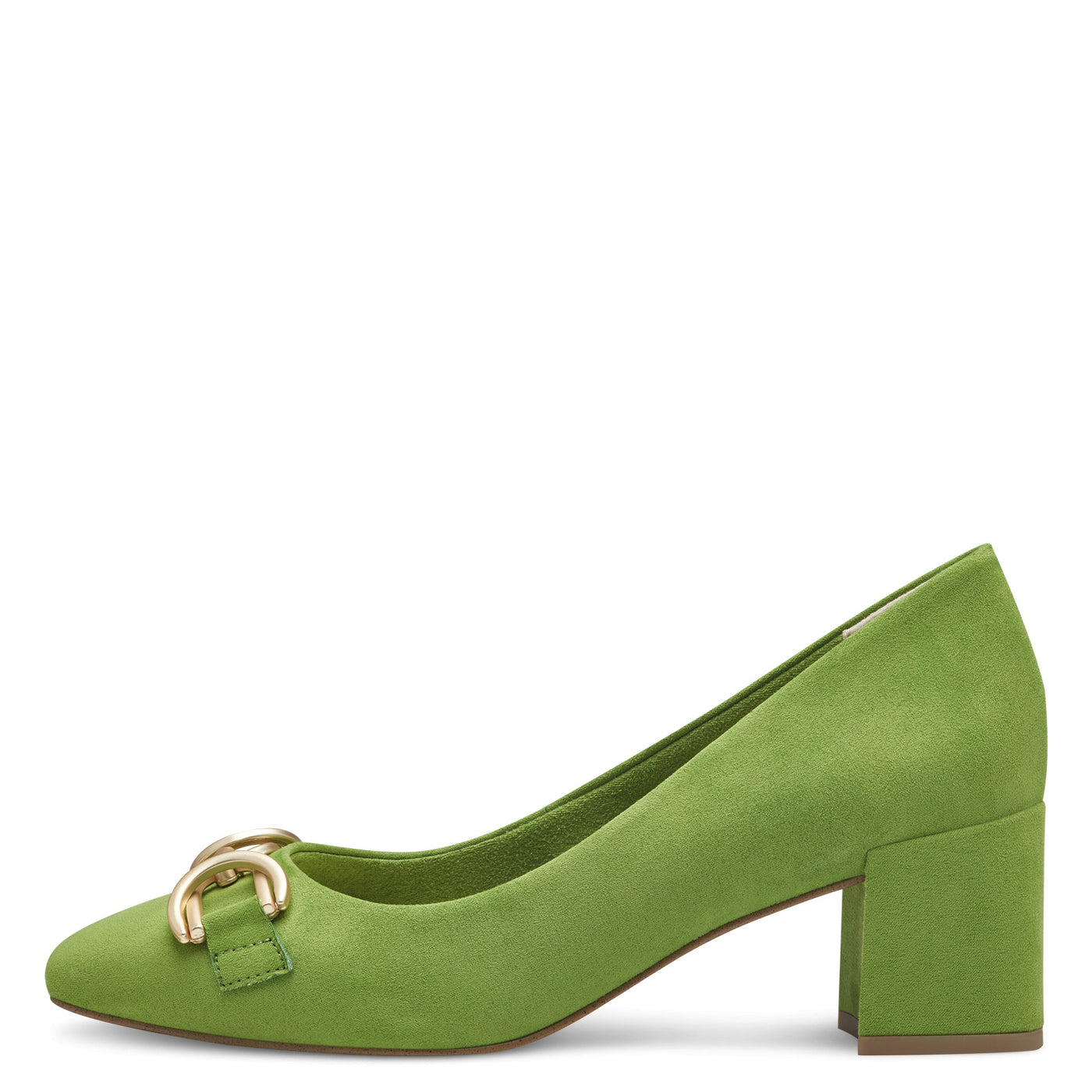 MARCO TOZZI - 22428-707 MEDIUM BLOCK HEEL COURT SHOE - GREEN SUEDE