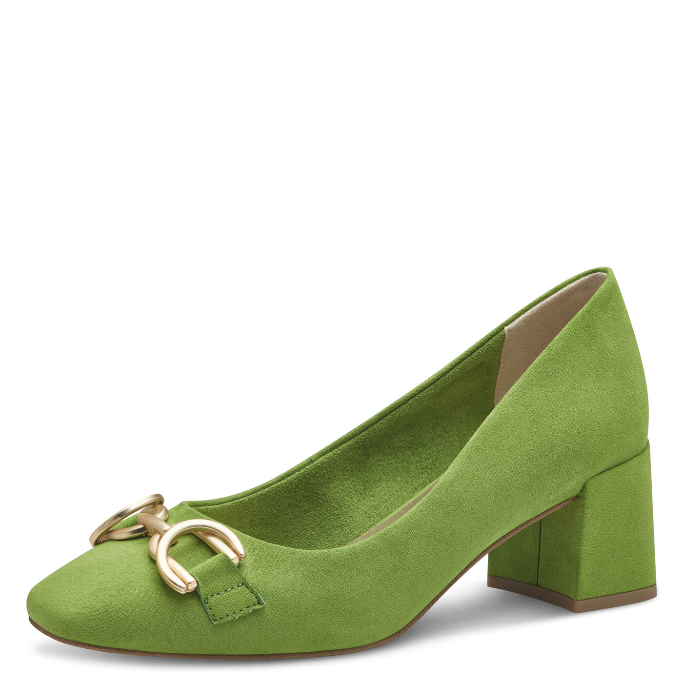 MARCO TOZZI - 22428-707 MEDIUM BLOCK HEEL COURT SHOE - GREEN SUEDE