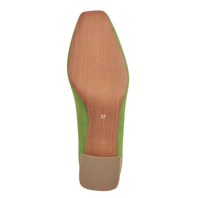 MARCO TOZZI - 22428-707 MEDIUM BLOCK HEEL COURT SHOE - GREEN SUEDE