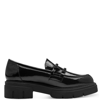 MARCO TOZZI - 24710-018 FLAT CHUNKY LOAFER - BLACK PATENT