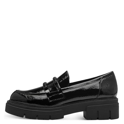 MARCO TOZZI - 24710-018 FLAT CHUNKY LOAFER - BLACK PATENT