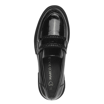 MARCO TOZZI - 24710-018 FLAT CHUNKY LOAFER - BLACK PATENT
