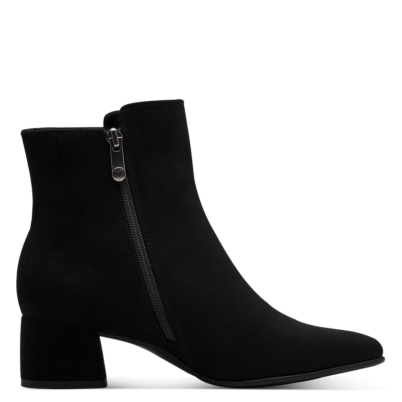 MARCO TOZZI - 25364-001 LOW HEEL ANKLE BOOT - BLACK SUEDE