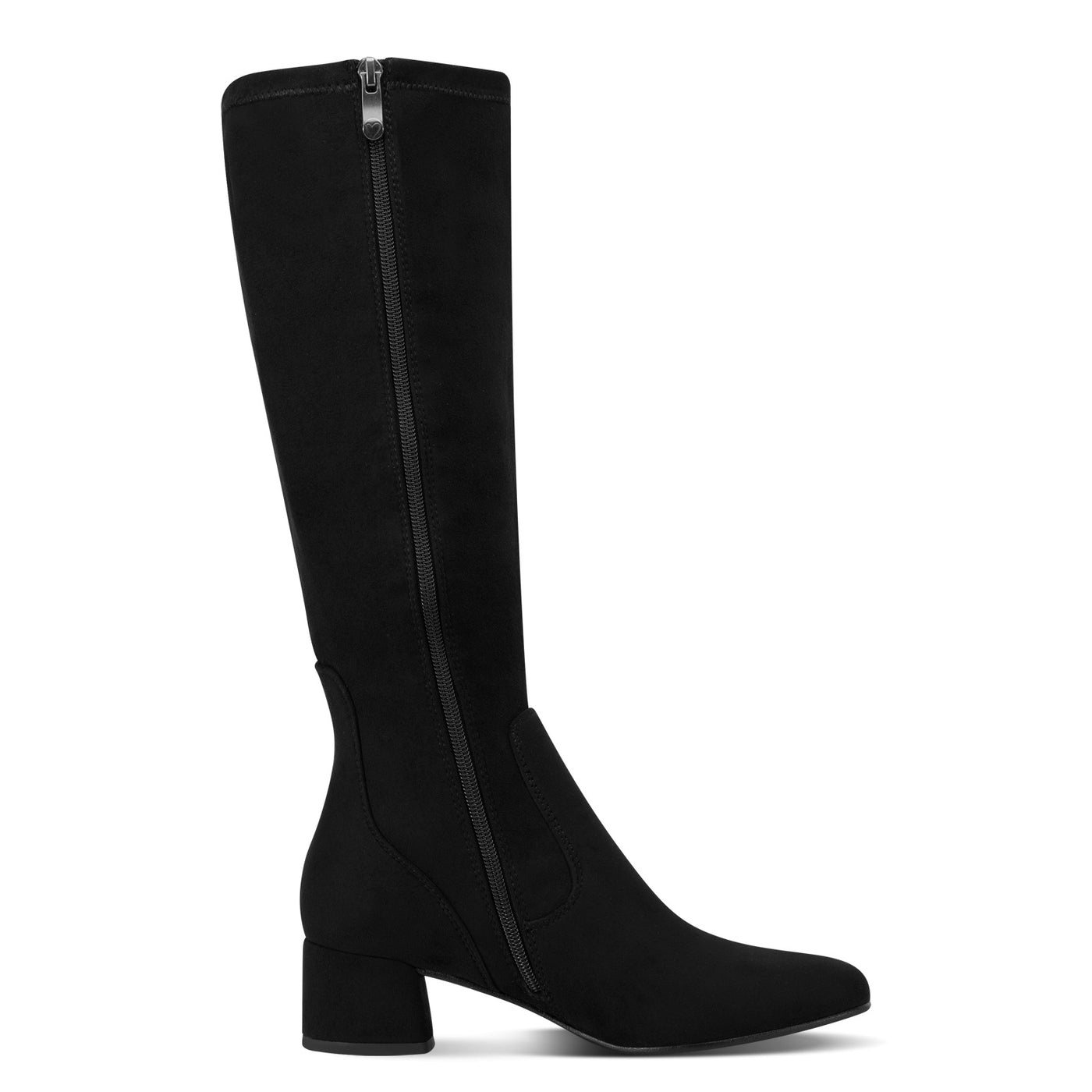 MARCO TOZZI - 25524-001 LOW BLOCK HEEL LONG BOOT - BLACK SUEDE