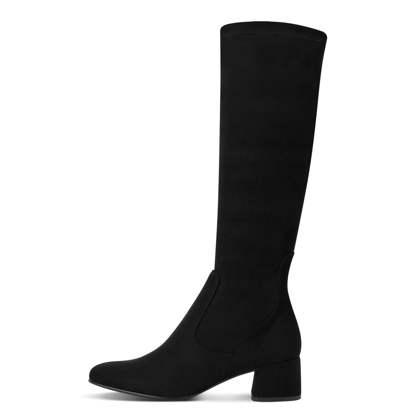 MARCO TOZZI - 25524-001 LOW BLOCK HEEL LONG BOOT - BLACK SUEDE