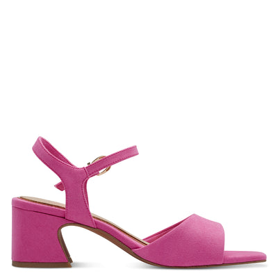 Marco Tozzi Medium Block Heel Sandal in Cerise Pink