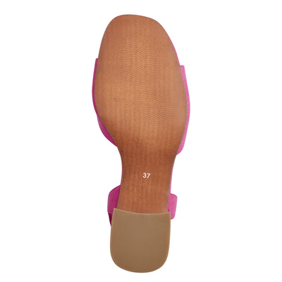Marco Tozzi Medium Block Heel Sandal in Cerise Pink