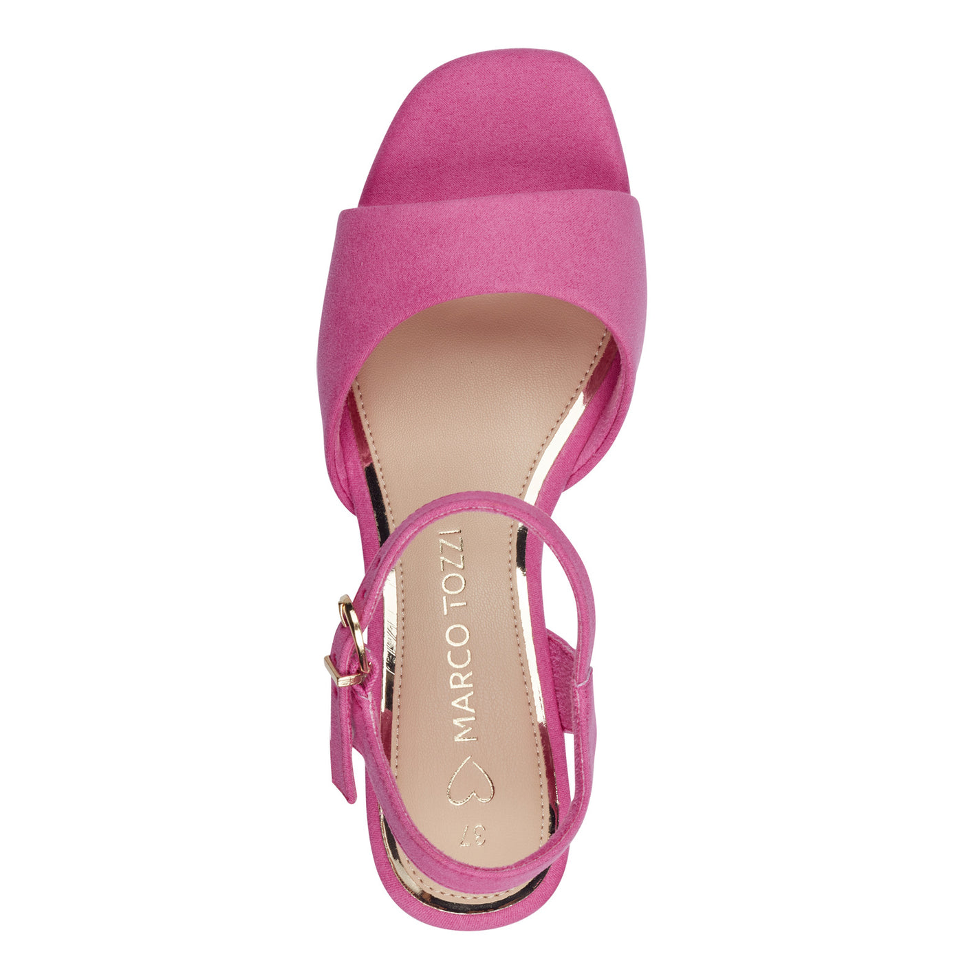 Marco Tozzi Medium Block Heel Sandal in Cerise Pink