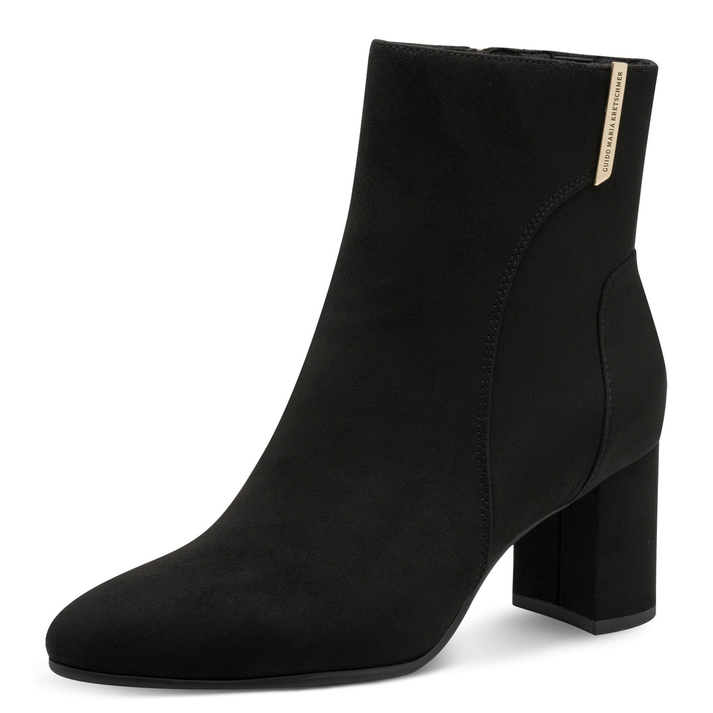 MARCO TOZZI - 85302-001 HIGH BLOCK HEEL ANKLE BOOT - BLACK SUEDE