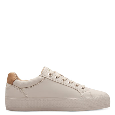 S'OLIVER - 23600-4A0 LACED ZIP/LACE TRAINER - BEIGE