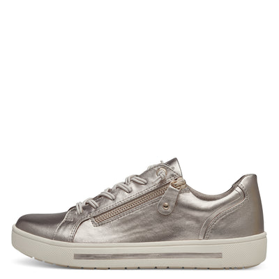 JANA SOFTLINE - 23660-954 LACED FASHION SHOE WITH ZIP - GOLD
