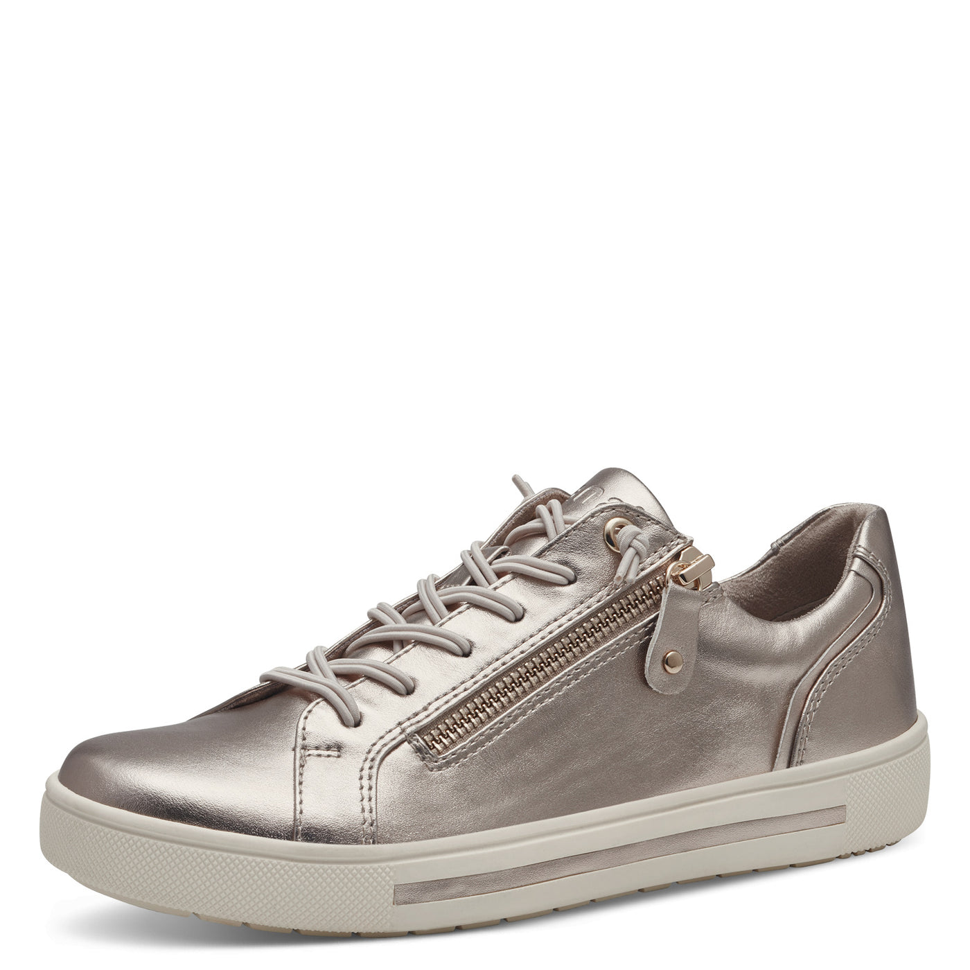 JANA SOFTLINE - 23660-954 LACED FASHION SHOE WITH ZIP - GOLD