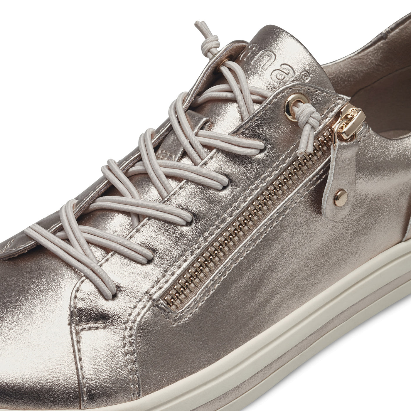 JANA SOFTLINE - 23660-954 LACED FASHION SHOE WITH ZIP - GOLD