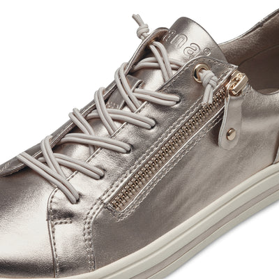 JANA SOFTLINE - 23660-954 LACED FASHION SHOE WITH ZIP - GOLD
