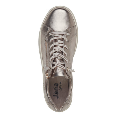 JANA SOFTLINE - 23660-954 LACED FASHION SHOE WITH ZIP - GOLD