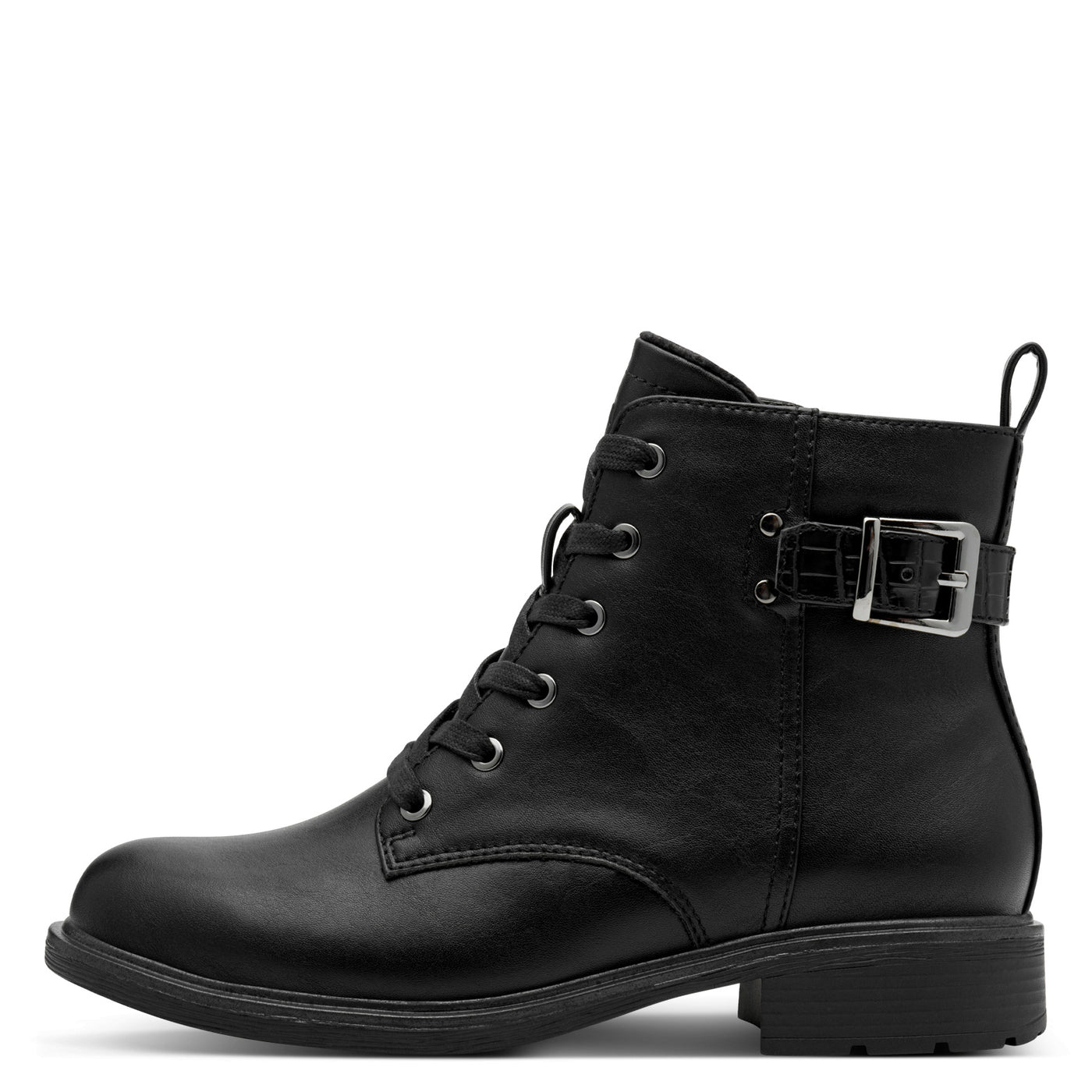 JANA SOFTLINE - 25278-001 LOW HEEL ANKLE BOOT - BLACK