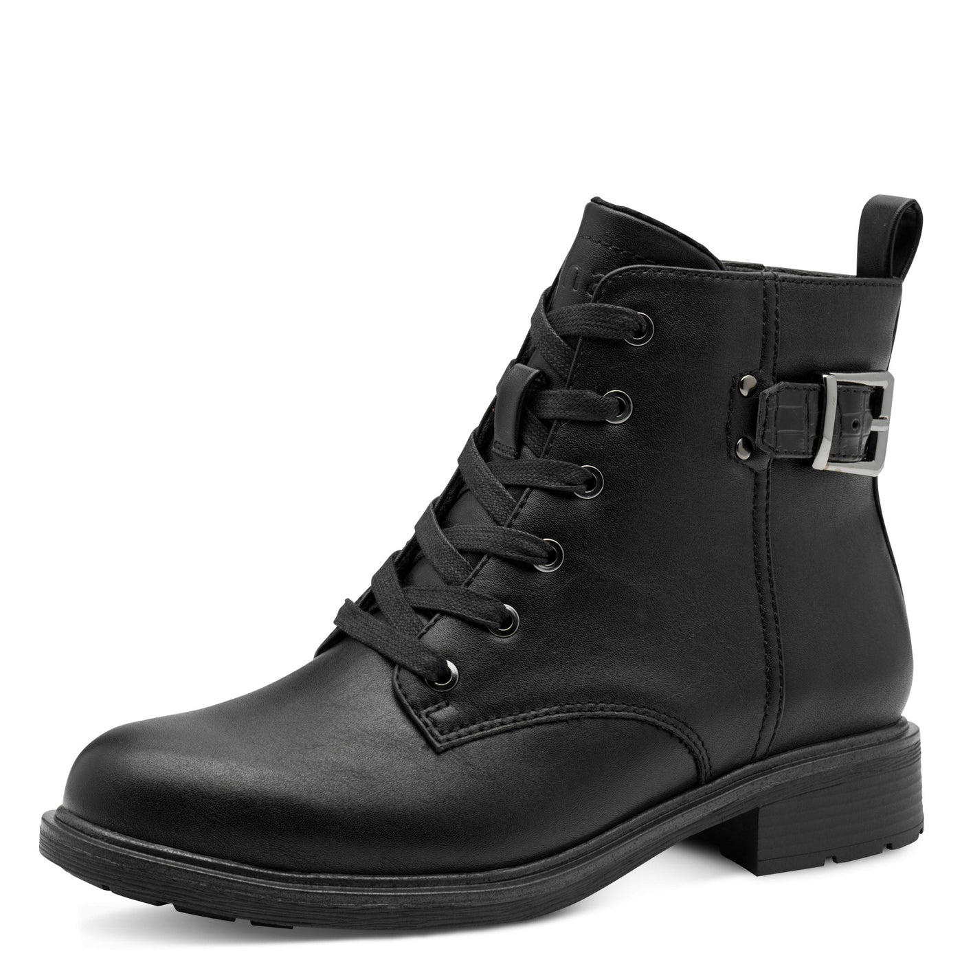 JANA SOFTLINE - 25278-001 LOW HEEL ANKLE BOOT - BLACK