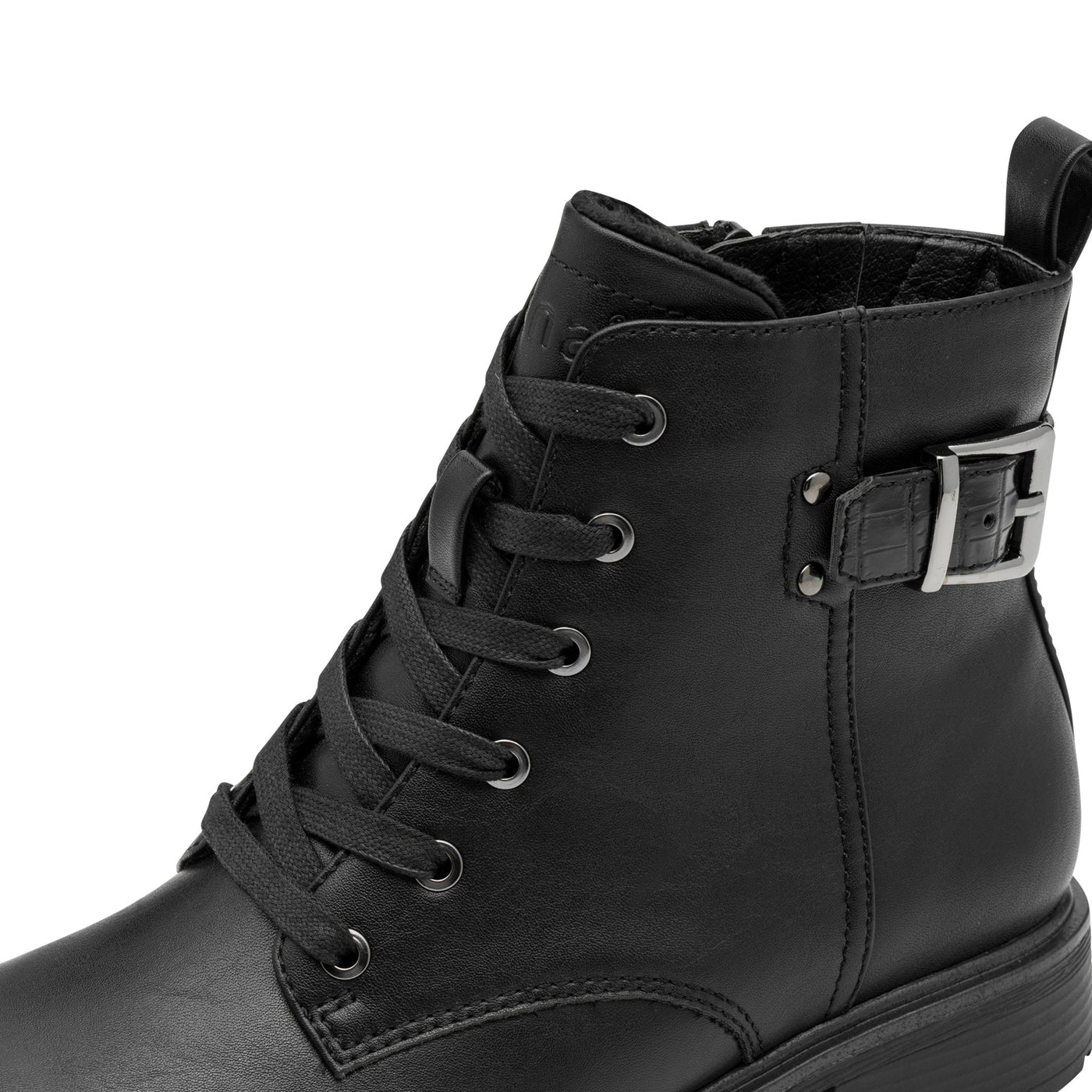 JANA SOFTLINE - 25278-001 LOW HEEL ANKLE BOOT - BLACK