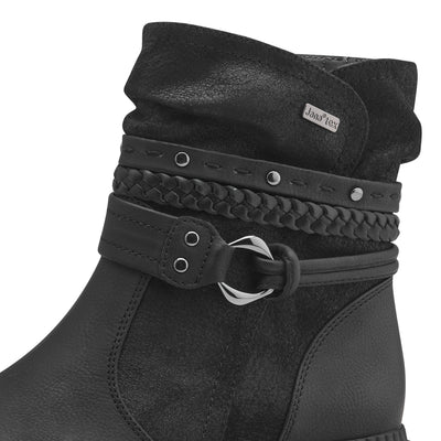 JANA - 25464-001 FLAT ANKLE BOOT - BLACK