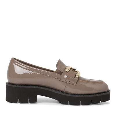 TAMARIS COMFORT - 84704-345CHUNKY SLIP-ON SHOE - TAUPE PATENT