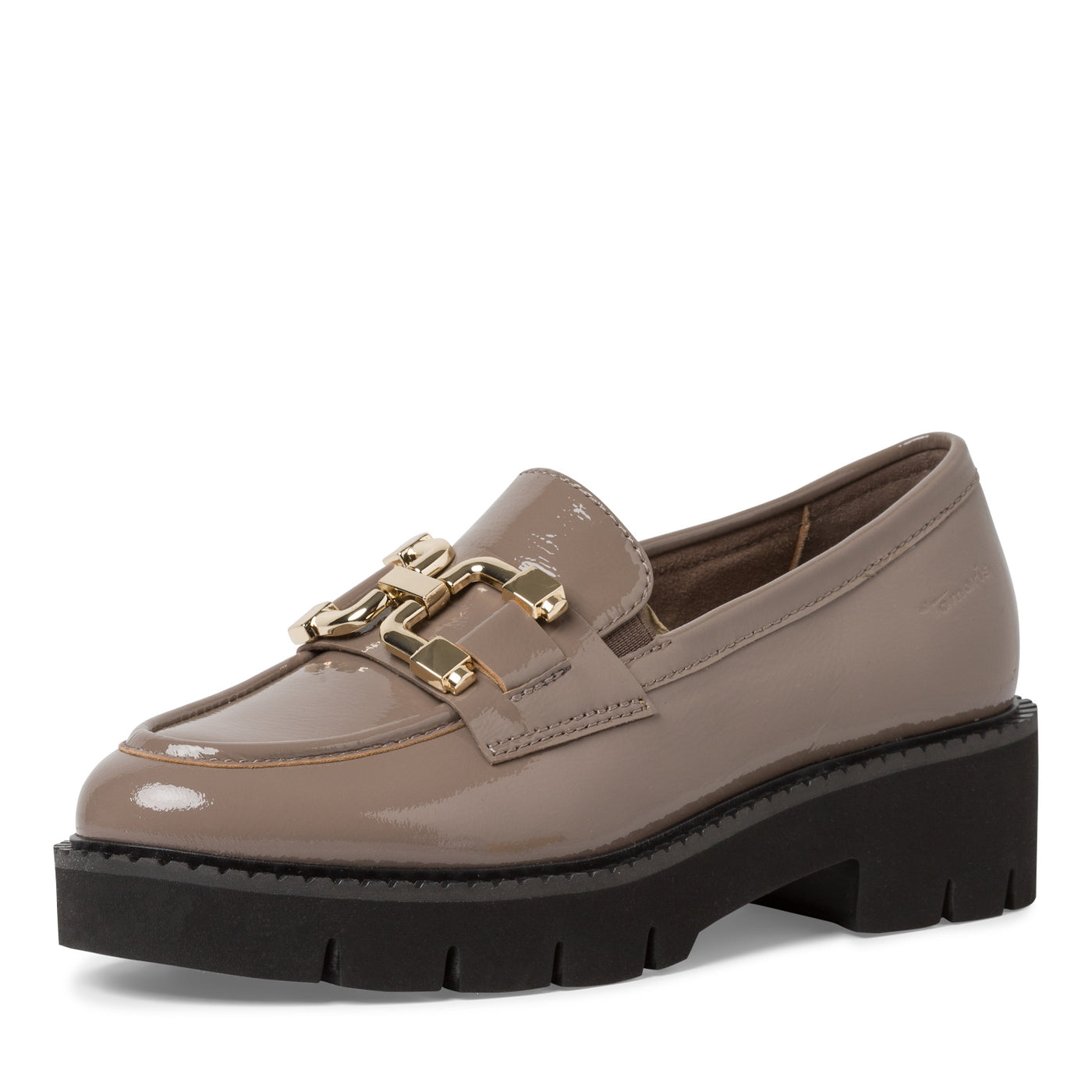 TAMARIS COMFORT - 84704-345CHUNKY SLIP-ON SHOE - TAUPE PATENT