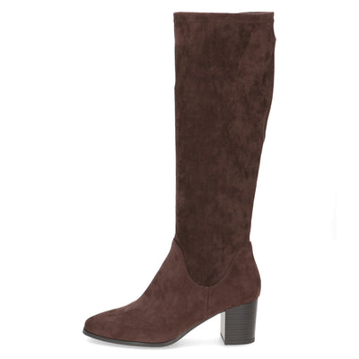 CAPRICE - 25503-302 MEDIUM HEEL KNEE BOOT - BROWN SUEDE