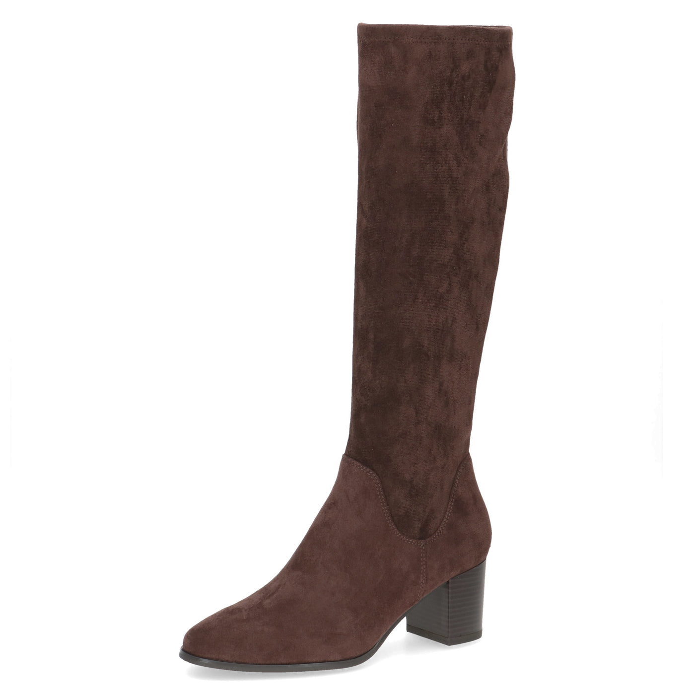 CAPRICE - 25503-302 MEDIUM HEEL KNEE BOOT - BROWN SUEDE