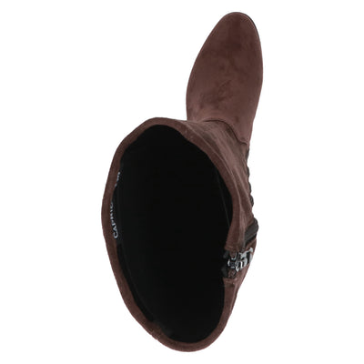 CAPRICE - 25503-302 MEDIUM HEEL KNEE BOOT - BROWN SUEDE