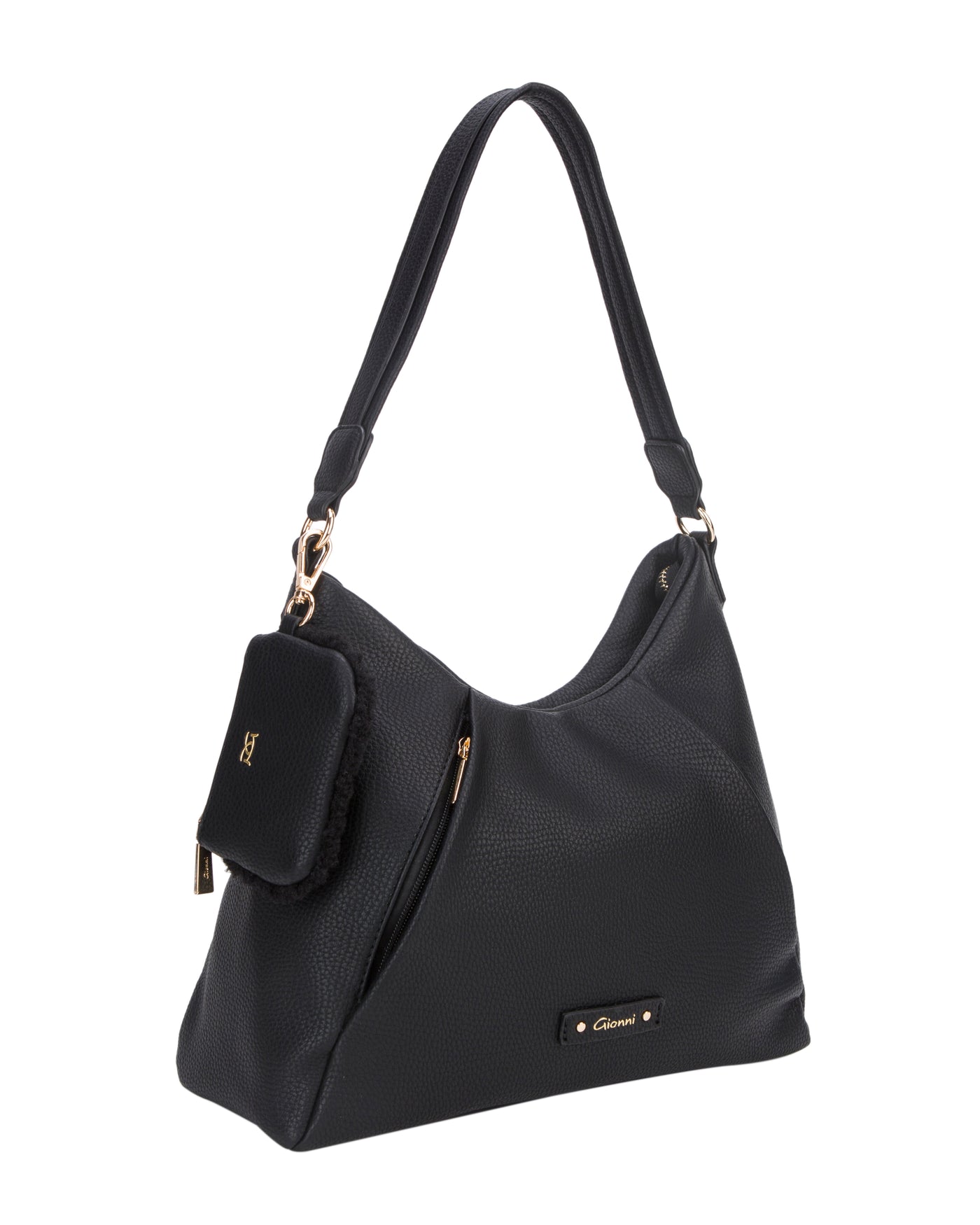 GIONNI - 11G2576 VESPER SOFT HOBO BAG - BLACK