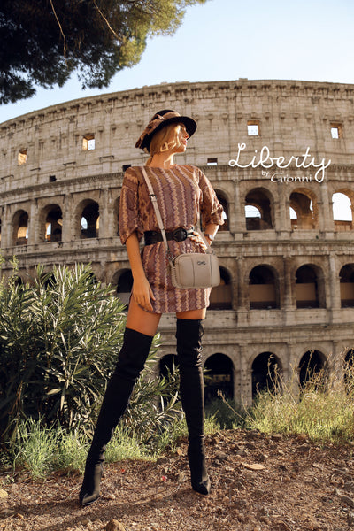 GIONNI LIBERTY - 11GL300 COVENTINA SOFT CROSSBODY SIDE FEAT BAG - MINK