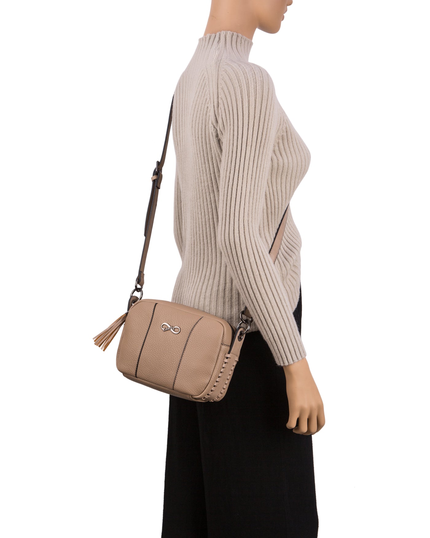 GIONNI LIBERTY - 11GL300 COVENTINA SOFT CROSSBODY SIDE FEAT BAG - MINK