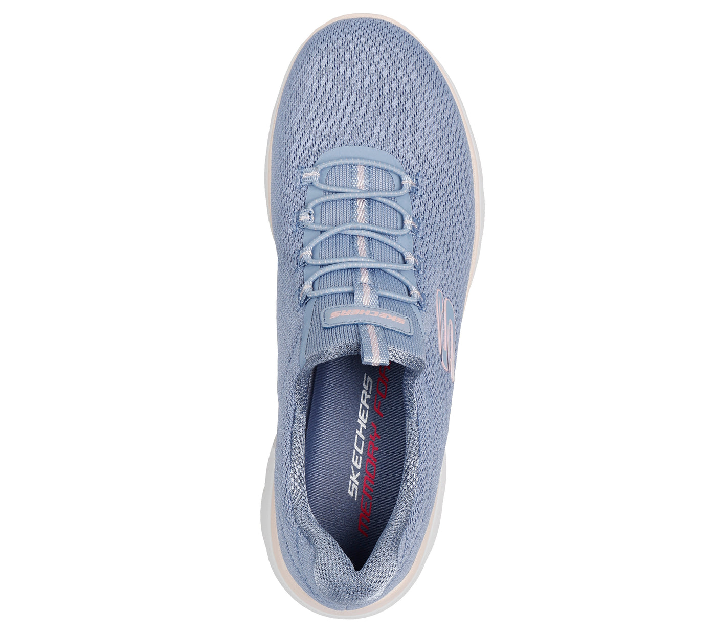 SKECHERS - 150268  SUMMITS-SUMMER BLUSH MESH BUNGEE SLIP-ON TRAINER - LIGHT BLUE