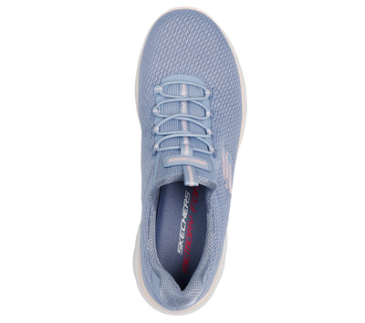SKECHERS - 150268  SUMMITS-SUMMER BLUSH MESH BUNGEE SLIP-ON TRAINER - LIGHT BLUE