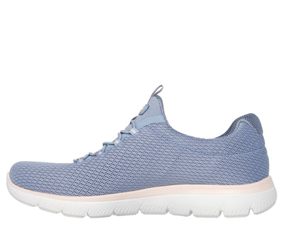 SKECHERS - 150268  SUMMITS-SUMMER BLUSH MESH BUNGEE SLIP-ON TRAINER - LIGHT BLUE