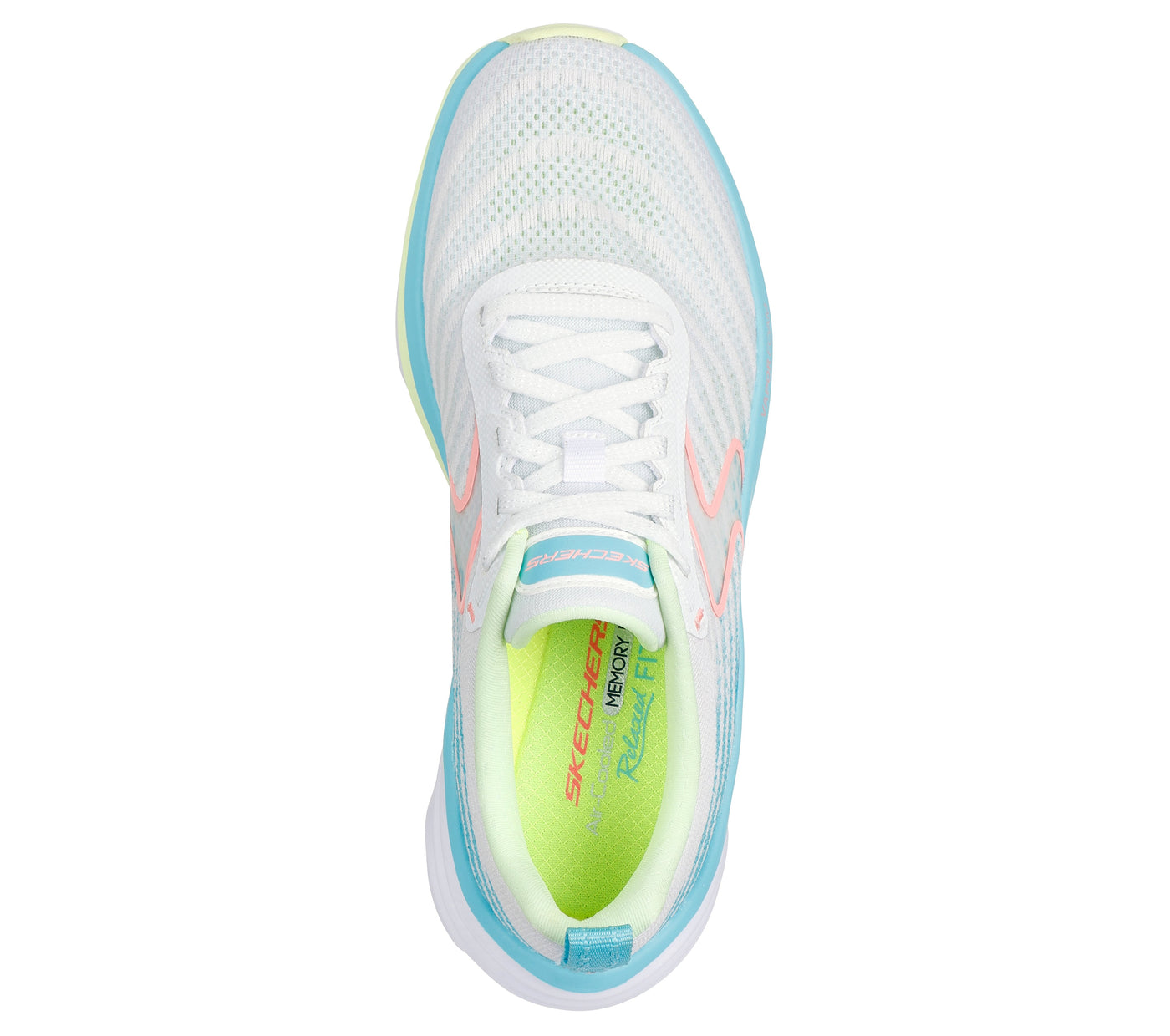 SKECHERS - 150583 A D'LUX VAPOR LACED TRAINER - WHITE MULTI